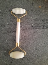 Rodillo de Jade blanco para masaje Facial, rodillo de Jade blanco para estiramiento Facial, herramientas de masaje Facial para mentón, cuello, cuidado de la piel