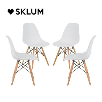 SKLUM - Set of 4 BRICH SCAND Chairs with Wooden Legs Modern Nordic Design Multiple Colours
SKLUM - Set of 4 BRICH SCAND Chairs with Wooden Legs Modern Nordic Design Multiple Colours