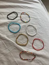 HangZhi 2020 nuevo 7 unids/set moda Simple Multicolor Boho elástico semillas cuentas pulseras para las mujeres joyería de la personalidad