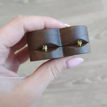 Estuche De Viaje de exhibición Universal de anillos de madera, organizador de joyas, almacenamiento portátil, caja de corazón para amantes de la marca, embalaje de nogal, 2020