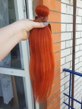 Remy Forte-extensiones de cabello humano brasileño, mechones rectos de jengibre y naranja de 30 pulgadas, venta al por mayor
