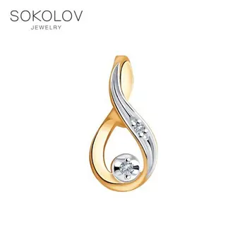Sokolov gold pendant with diamonds, fashion jewelry, 585, women's male, pendants for neck women
Sokolov gold pendant with diamonds, fashion jewelry, 585, women's male, pendants for neck women
