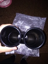 Silenciador de tubo de escape trasero de doble barril para coche, entrada Universal, salida de acero inoxidable, accesorios para coche