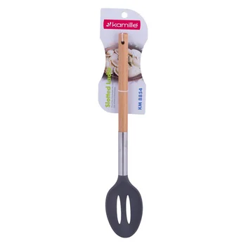 Chef spoon with holes 34 cm nylon with wood handle Kamille, kml-8854
Chef spoon with holes 34 cm nylon with wood handle Kamille, kml-8854