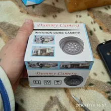 Cámara de seguridad con luz LED para interior y Vídeo de exterior, cámara de seguridad falsa con Flash rojo, para vigilancia, Compre 1 y obtenga 1 pegatina de advertencia gratis