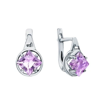 Silver earrings with amethyst sunlight sample 925
Silver earrings with amethyst sunlight sample 925