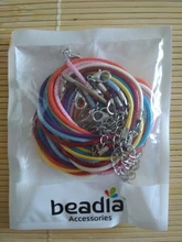 10 unids/lote 2 mm de cuero Real hecho a mano ajustable trenzado collares de cuerda y amuletos colgantes resultados langosta cierre cable cadena