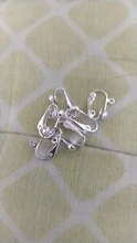 Accesorios de aretes con Clip para oreja de tornillo, convertidor de oreja no perforada con Base de cabujón de bucle, bisel en blanco, apto para pendientes, fabricación de joyas DIY