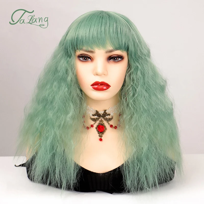 TALANG Synthetic Long Light Mint Green Wig Ripple With Bangs Female Cosplay Halloween Party Synthetic Hair
TALANG Synthetic Long Light Mint Green Wig Ripple With Bangs Female Cosplay Halloween Party Synthetic Hair