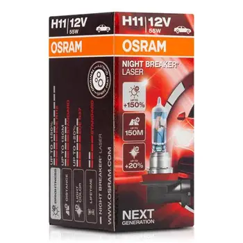 OSRAM lamp®64211NL H11 1 Night B Laser 55W12V + 150 Next Generation 
OSRAM lamp®64211NL H11 1 Night B Laser 55W12V + 150 Next Generation