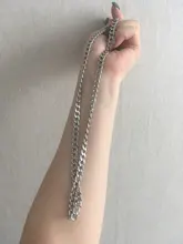 Collar de cadena de eslabones cubanos para hombre, de acero inoxidable, Color dorado, negro y plateado, talla 3-7mm