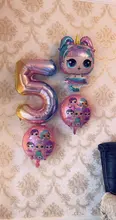 Lol Surprise-juguetes de cumpleaños para niños y niñas, decoración de fiesta de cumpleaños, globo de fondo, 6 uds.