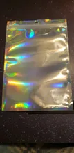 Bolsas con cierre iridiscente para cosméticos, bolsas de plástico iridiscentes con cremallera holográfica, 100 Uds.