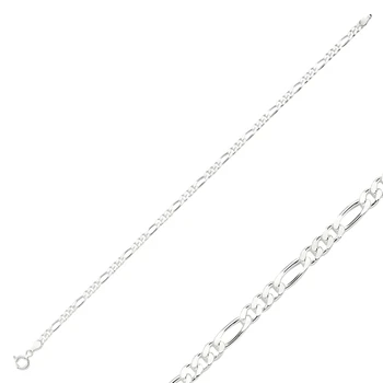 Silver 925 Sterling 80 Micron Figaro Chain Bracelet
Silver 925 Sterling 80 Micron Figaro Chain Bracelet
