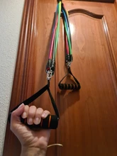 Set de Bandas de Resistencia, gomas bandas elasticas fitness para entrenar con soporte de 100lbs, Kit de Bandas para Entrenar con 5 tubos, 4 Manijas de Hule, Correas para Tobillos, Anclaje para puerta