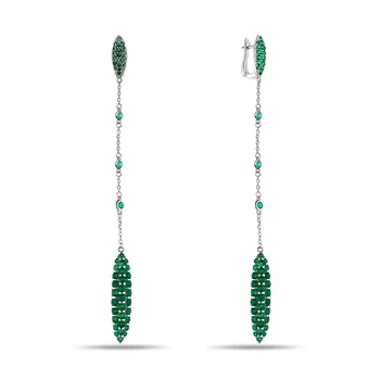 Silver earrings with agate Green and cubic zirconia
Silver earrings with agate Green and cubic zirconia