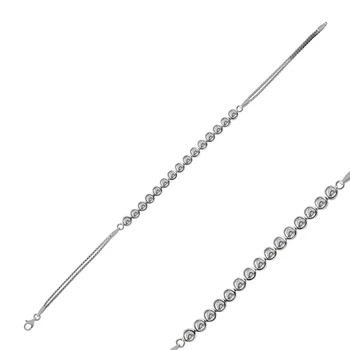 KUTAYDAN 925 Sterling Silver 4mm Zircon Cubic Zirconia Watercourse Bracelet 
KUTAYDAN 925 Sterling Silver 4mm Zircon Cubic Zirconia Watercourse Bracelet