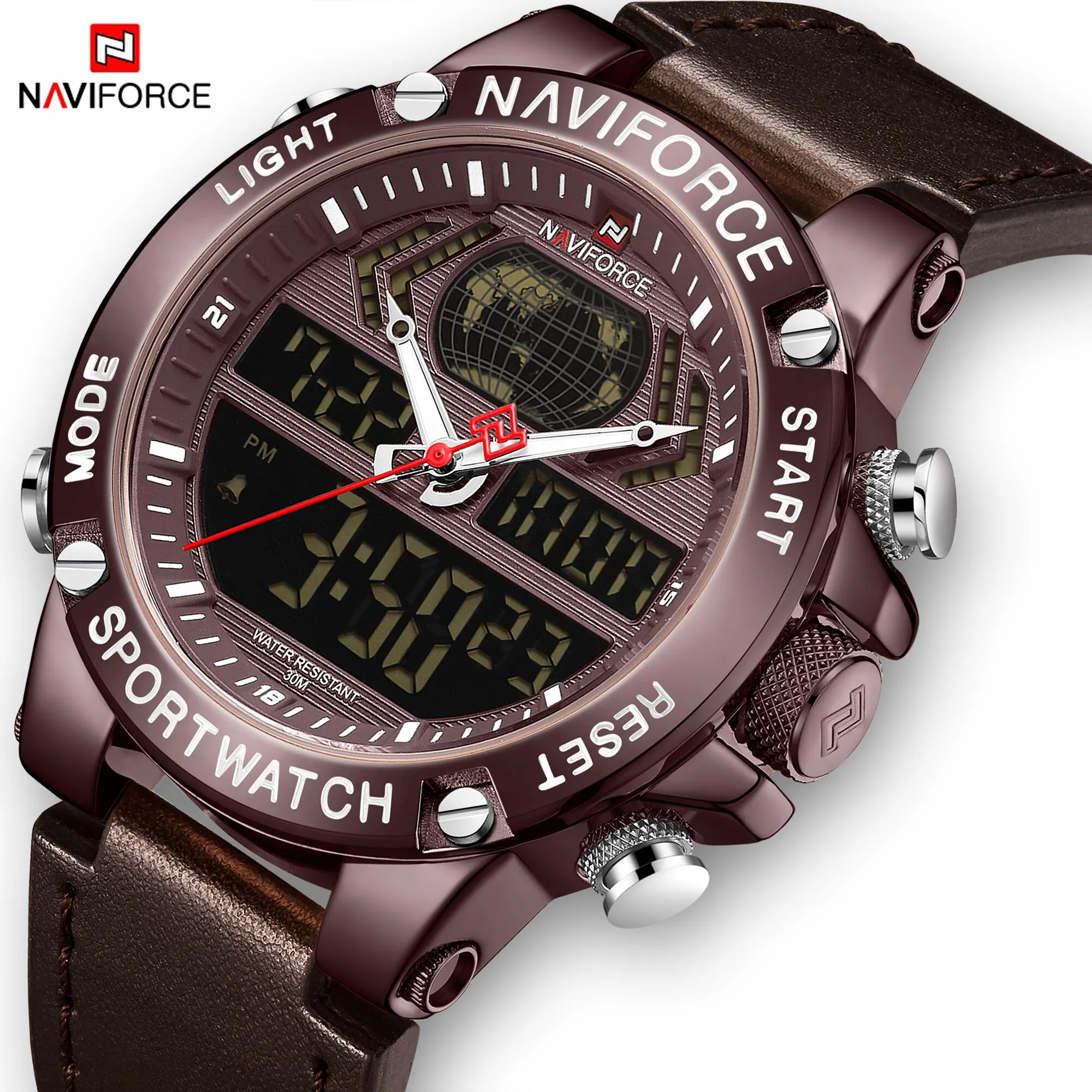 NAVIFORCE Top Luxury Brand Watch Men Leather Waterproof Sports Men’s Watches Quartz Analog Digital Watch Male Relogio Masculino
NAVIFORCE Top Luxury Brand Watch Men Leather Waterproof Sports Men’s Watches Quartz Analog Digital Watch Male Relogio Masculino