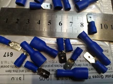 Conector de Cable de crimpado de pala aislada, Kit de Terminal macho hembra de 100mm, 16-14 AWG, 22-16AWG, 12-10AWG, 6,3 Uds.