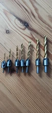 3-10mm vástago redondo revestimiento de titanio de HSS Countersink taladro poco carpintería chaflán aburrido herramienta para trabajar la madera con Hex L-llave