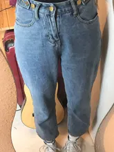 Nuevo mujer de moda Jeans de moda Harajuku recto pantalones de cintura alta, ropa de pierna ancha ropa azul Denim Vintage de lujo
