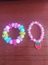 Pulsera multicolor de resina con dibujos animados para niños, brazalete de cuentas, cadena de mano de princesa