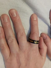 FDLK joyería de los hombres negro anillo de boda de acero inoxidable 8mm colorido Arco Iris tamaño 6 anillo-13