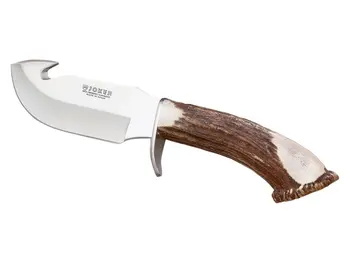 Joker CN28 Desmogue-D flasher knife with deer fist with rosette and 11 cm inox blade.
Joker CN28 Desmogue-D flasher knife with deer fist with rosette and 11 cm inox blade.