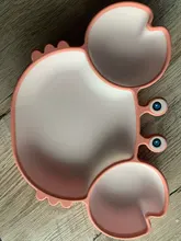 Bebé de lechón de silicona vajilla para bebé de dibujos animados cangrejo Anti-caída de la placa de la cena infantil niños alimentos complementarios tazón de platos