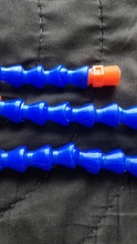 10 Pcs Round Nozzle 1/4PT Flexible Oil Coolant Pipe Hose Blue Orange