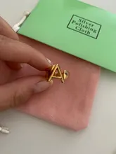 Foxanry-anillos con letras en inglés para mujer, Plata de Ley 925, 26, chapado en oro Vintage francés Irregular, regalos de joyería para fiesta