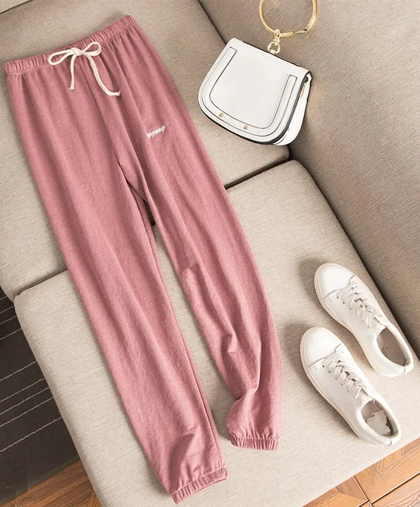 Obrix Spring Autumn LIght Soft Female Pants Loose Sporty Casual Style High Waist Drawstring Small Embroidery Pants For Women
Obrix Spring Autumn LIght Soft Female Pants Loose Sporty Casual Style High Waist Drawstring Small Embroidery Pants For Women