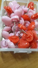 Chinchetas de plástico de colores con forma de corazón, chinchetas para oficina y escuela, 50 unidades