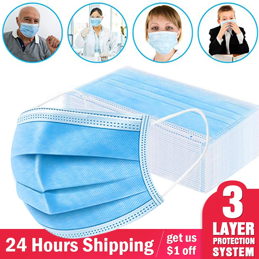 IN STOCK Profession Anti Virus Face Mask Filter 50Pcs One Time MASK PM2.5 Disposable Elastic Mouth Soft Breathable Anti-Dust
IN STOCK Profession Anti Virus Face Mask Filter 50Pcs One Time MASK PM2.5 Disposable Elastic Mouth Soft Breathable Anti-Dust