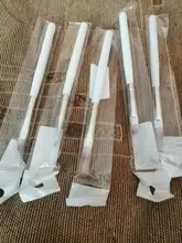 Pincel de Gel para uñas, pincel para pintar, herramienta de belleza, pelo púrpura con mango blanco, 1 ud.