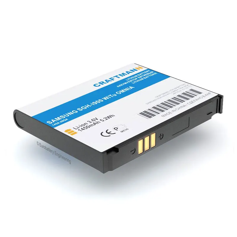 Battery 1450mAh for SAMSUNG OMNIA SGH-i900 WiTu/GT-i8000 II/GALAXY GT-i7500/MOBIADO GRAND TOUCH (AB653850CE)
Battery 1450mAh for SAMSUNG OMNIA SGH-i900 WiTu/GT-i8000 II/GALAXY GT-i7500/MOBIADO GRAND TOUCH (AB653850CE)
