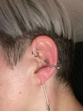 Pendientes de estrella hueca para niña, pendientes con tachuelas bohemios Vintage de cartílago falso, aretes de Clip para mujer, aretes punk rock