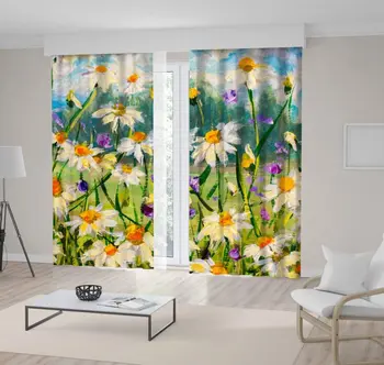 Curtain Daisy Flowers and Butterflies Nature Cloudy Sky Summer Meadow Oil Painting Art Printed Green Yellow Blue
Curtain Daisy Flowers and Butterflies Nature Cloudy Sky Summer Meadow Oil Painting Art Printed Green Yellow Blue