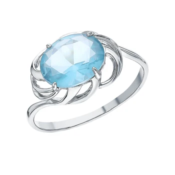 Silver ring with Topaz imitation sunlight sample 925 
Silver ring with Topaz imitation sunlight sample 925