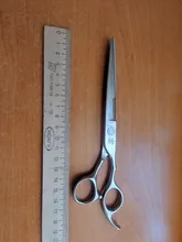 Tijeras grandes para cabello de 7,0 pulgadas, Japón, 440C, corte profesional de peluquería, salón de barbería, Tijeras de adelgazamiento, A0128G