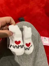 Calcetines antideslizantes de algodón para bebé, niño y niña, Unisex, con letras, amo a mamá y papá, 0-6 meses, 15