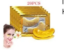 InniCare, 20 piezas de cristal, colágeno, oro, máscara para los ojos, antienvejecimiento, ojeras, belleza acné, parches para el cuidado de la piel de los ojos, Cosméticos Coreanos