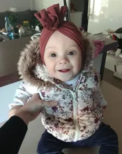 Sombrero de flores a rayas para niñas pequeñas, turbante anudado gorra tejida para niños, gorro utilería para fotos, regalos, 1 Uds.