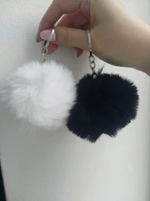 LLavero de peluche de bola rosa para mujer, colgante de pompón de bola sencilla, Animal Artificial, bolsa de coche, juguete, 1 Uds.