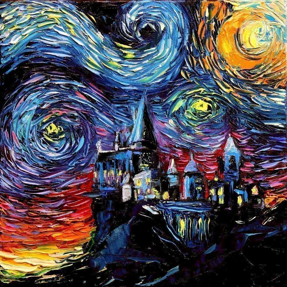 Castle Potter fantasy Art Print Starry Night van Gogh Never Saw Shower Curtains Polyester
Castle Potter fantasy Art Print Starry Night van Gogh Never Saw Shower Curtains Polyester