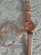 Reloj de pulsera analógico para Mujer, 5 uds., correa de cuero, de cuarzo, negro