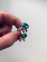 Anillos trenzados de imitación de perlas para mujer, 1 unidad, a la moda, coloridos, con diamantes de imitación, corazón, cristal, fiesta, regalos de joyería