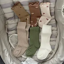 Calcetines antideslizantes con volantes para bebés, Primavera, 0 a 5 años, 2021
