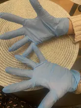 100 unids/lote guantes de nitrilo GMG comida azul grado impermeable alergia libre cocina mecánico laboratorio resistente al aceite SyntheticNitrile