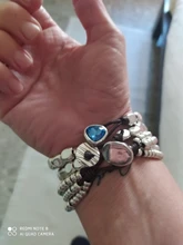 Anslow-pulsera de cristal rosa y azul para mujer, nuevo diseño hecho a mano, cuerda de envoltura, cuentas, regalo, joyería para mujer, LOW0735LB